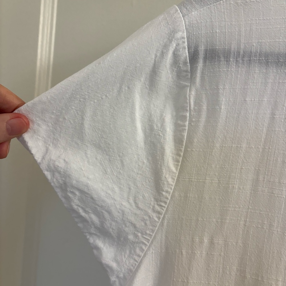 White Ruffled Button-Down Swim Coverup - Picture 4 of 4